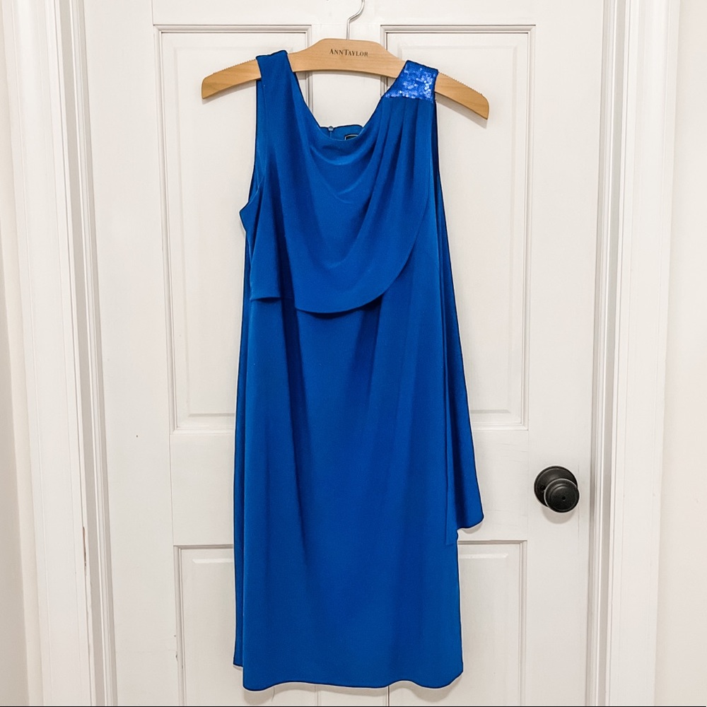 Royal Blue Dress XL - with Sequin Scarf Detailing